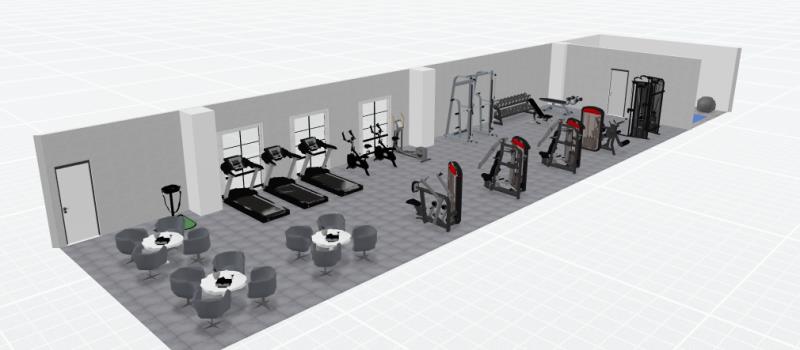 160㎡學院健身房配置方案 